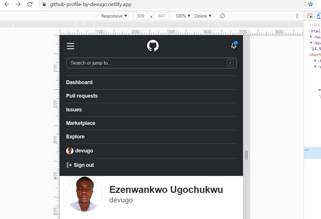 GitHub devugo/githubprofilepage Github Profile Page showing 20